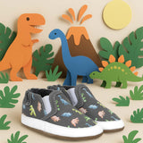 Glowing Dinos Soft Soles Charcoal Grey