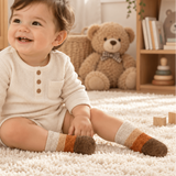 Beary Cute 3-Pack Baby Socks Brown