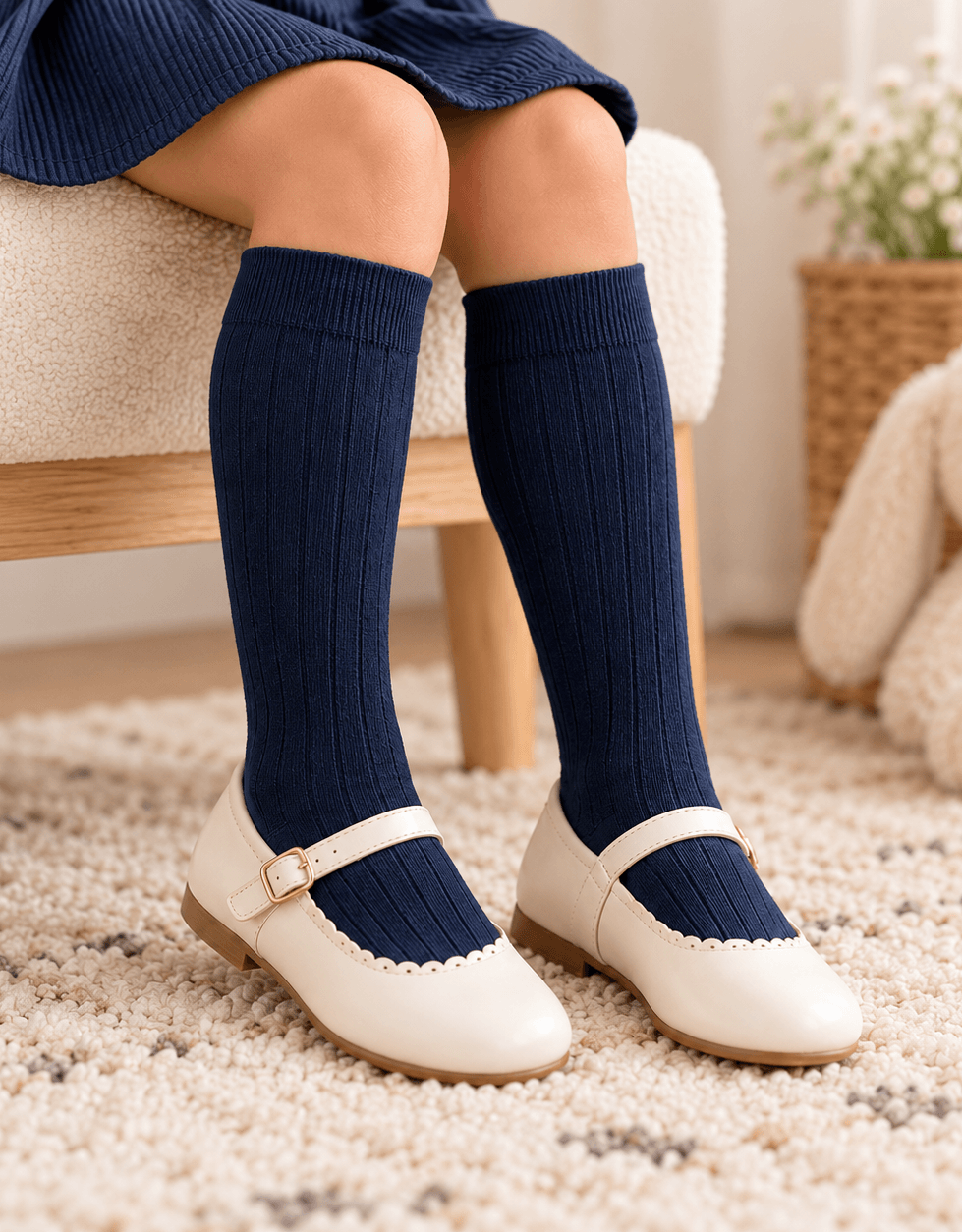 Demi Duo 2-Pack Knee High Socks Navy for Toddlers and Kids