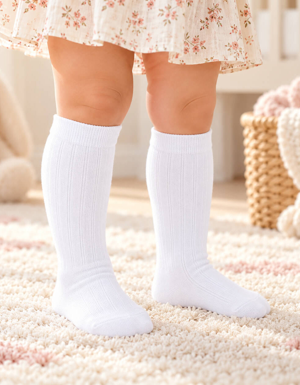 Demi Duo 2-Pack Knee High Socks White for Toddlers and Kids