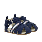 Stuart First Kicks Sandals in Navy, perspective view