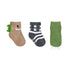 Babysaurus 3-Pack Baby Socks in Tan, flat laid