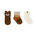 Beary Cute 3-Pack Baby Socks in Brown, flat laid