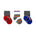 Racers 3-Pack Baby Socks in Grey, flat laid