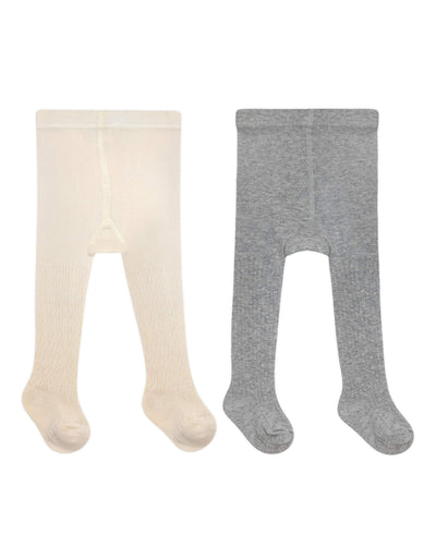 Britany Heavyweight 2-Pack Tights for Infant and Toddler, flat laid