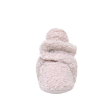 Sherpa Snap Booties in Pastel Pink, front view