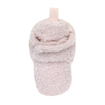 Sherpa Snap Booties in Pastel Pink, top view