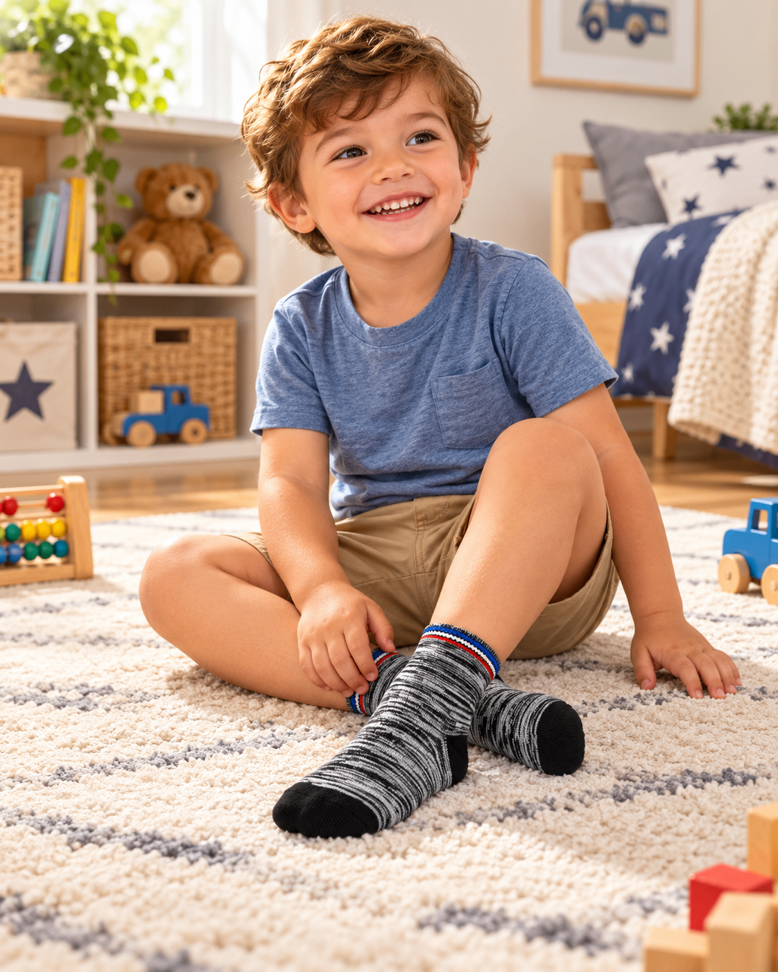 Ryder Mix 3-Pack Quarter Socks Red for Toddlers and Kids