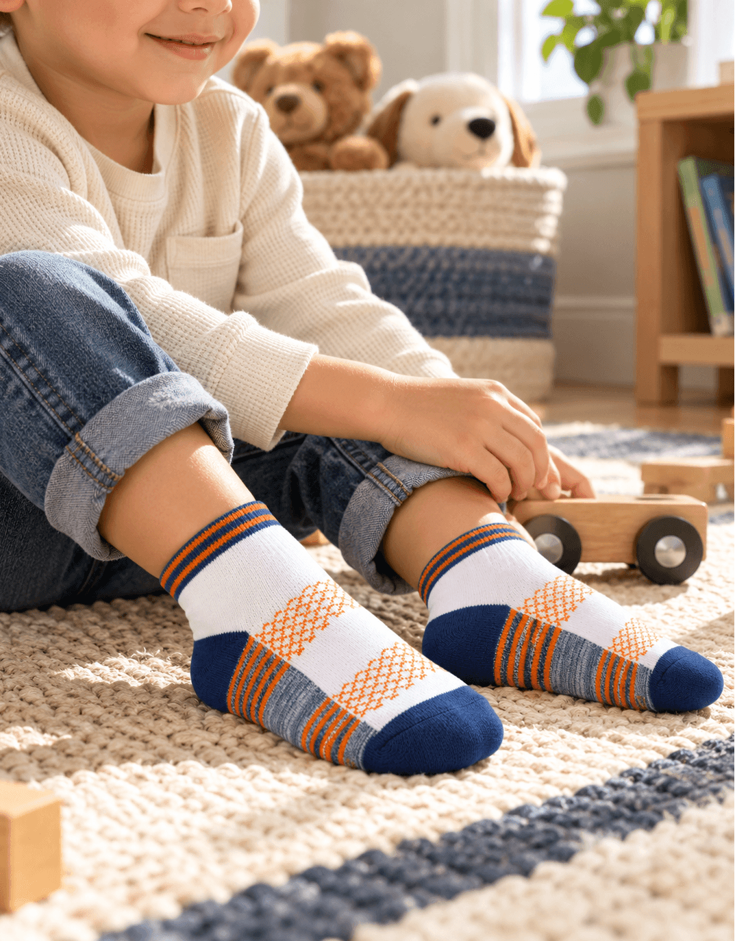 Cool Runner 3-Pack Quarter Socks in White for Toddlers and Kids